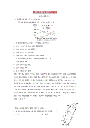 2017-2018學年高中地理 第二單元 城市與地理環(huán)境單元達標檢測 魯教版必修2.doc