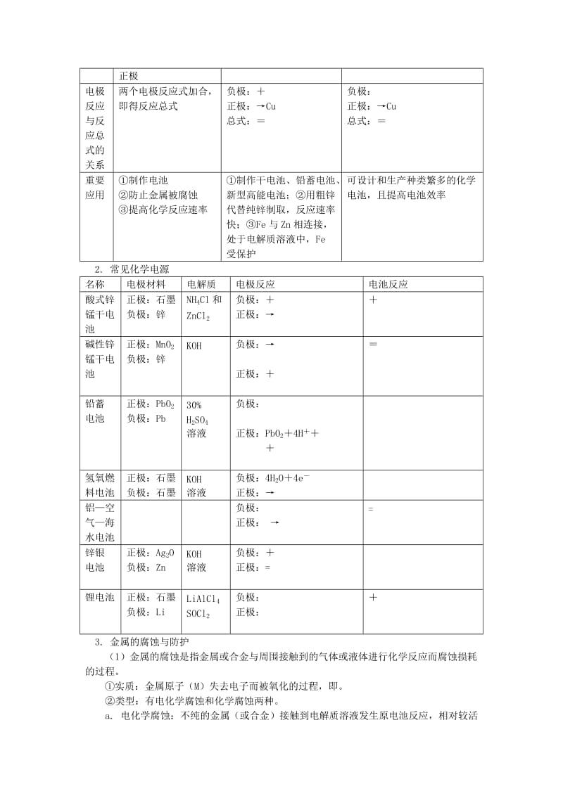 2018高考化学第一轮复习 专题 化学能转化为电能学案 鲁科版.doc_第3页