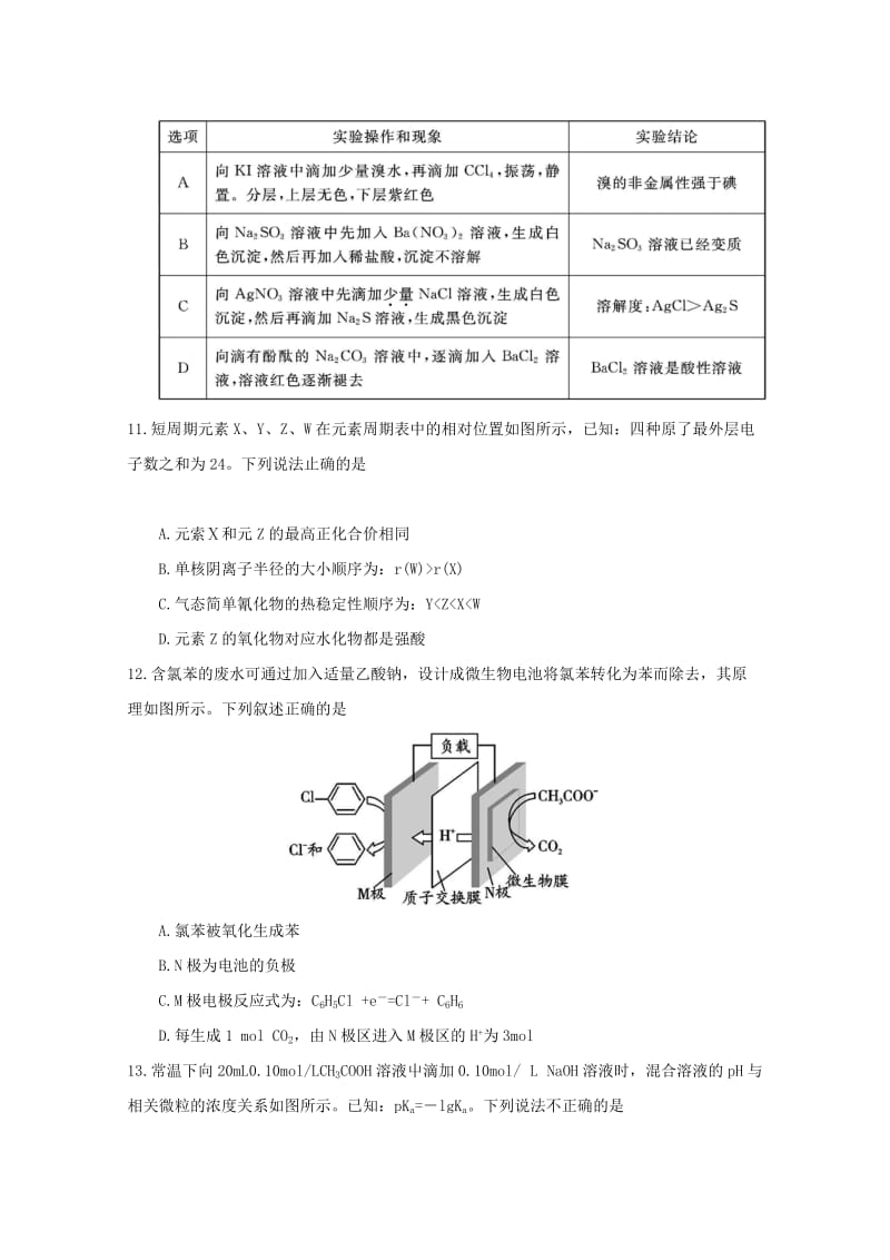 四川省乐山市2019届高三化学上学期第一次调查研究考试试题.doc_第2页