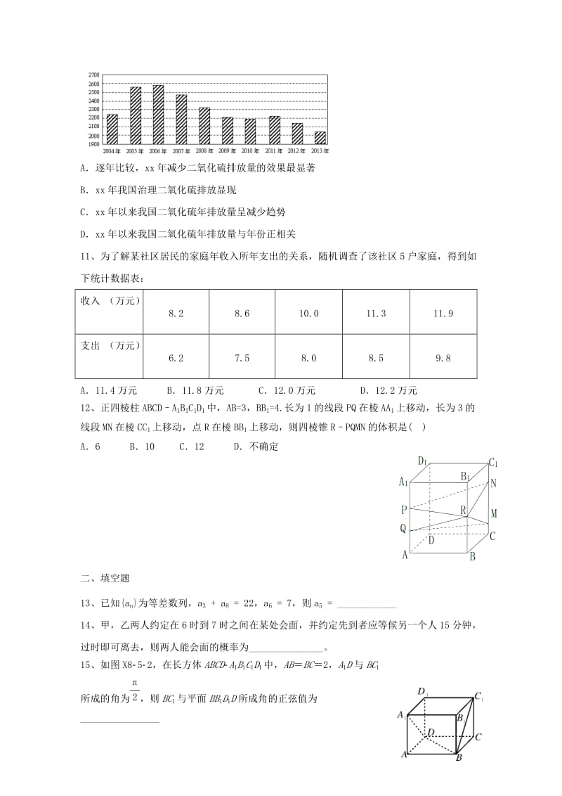 2019-2020学年高二数学上学期期中试题(无答案).doc_第2页