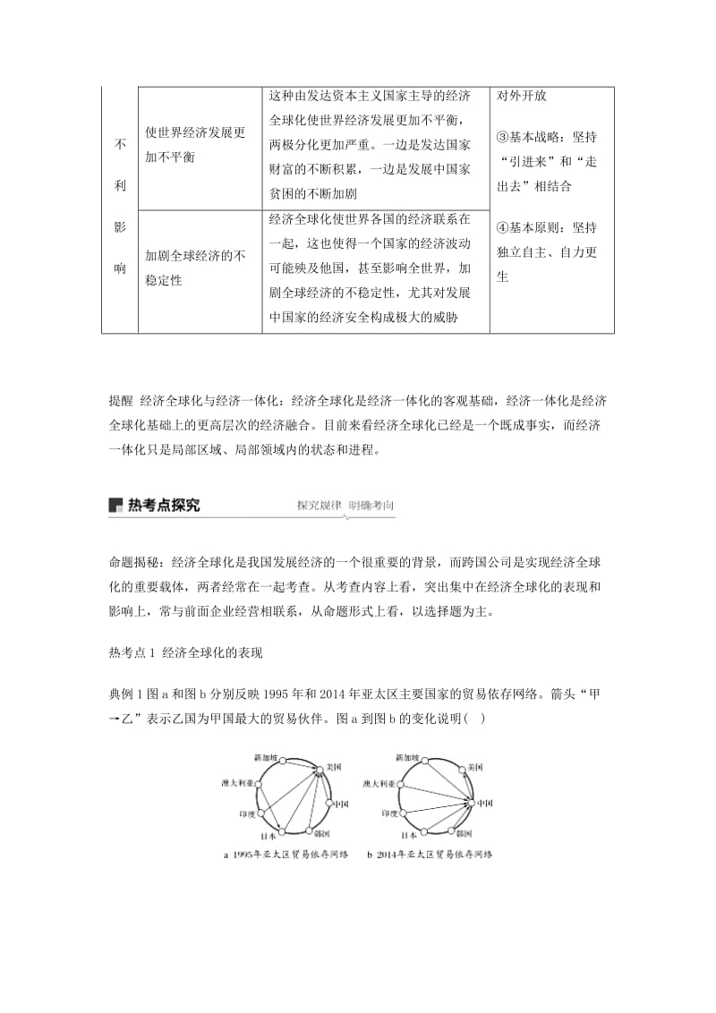 2018-2019学年高中政治 专题11.1 面对经济全球化（讲）（提升版）新人教版必修1.doc_第2页