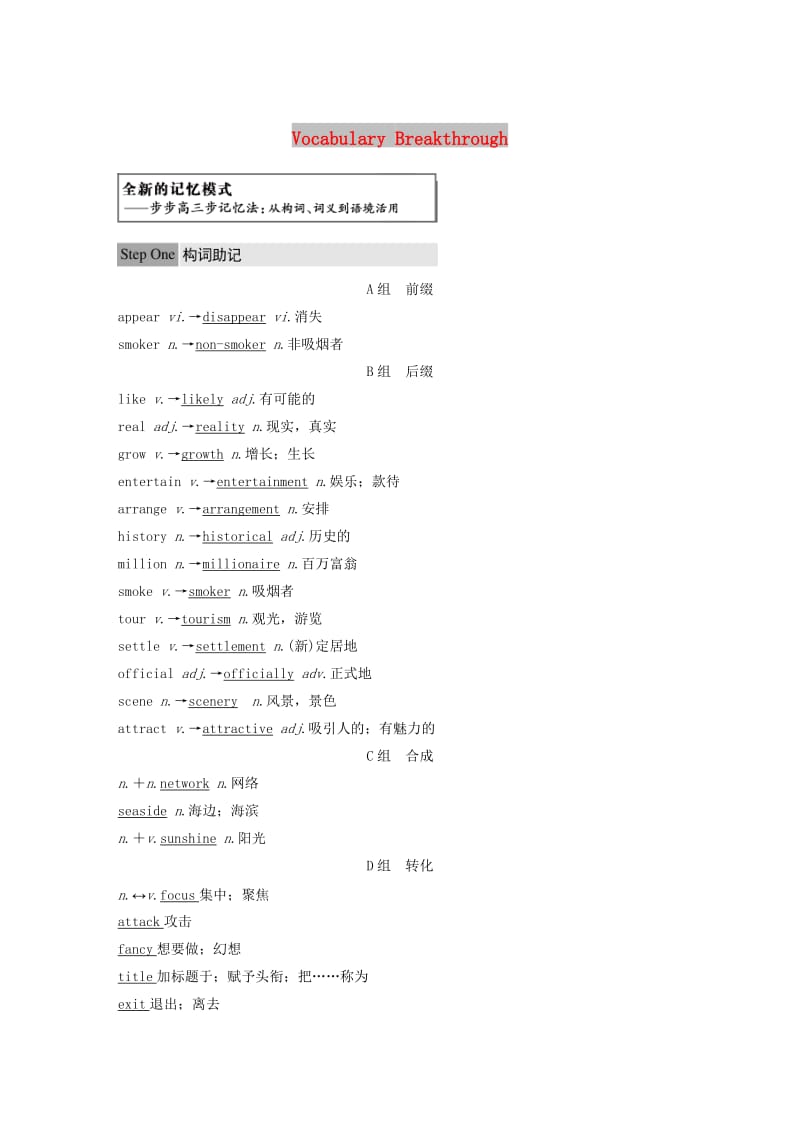 2018-2019版高中英语 Unit 4 Cyberspace Vocabulary Breakthrough讲义 北师大版必修2.doc_第1页