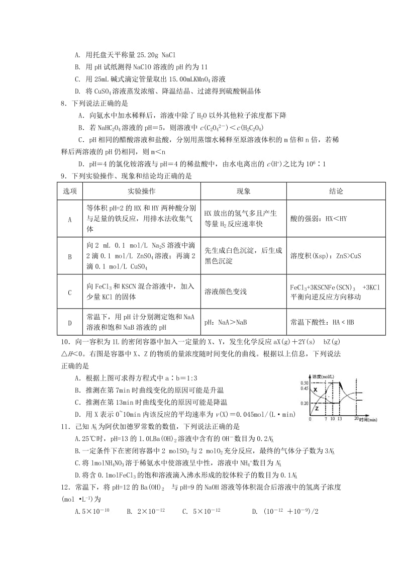 2018-2019学年高二化学上学期期中试题A.doc_第2页