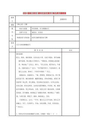 2019屆高三語文 課內(nèi)文言文復(fù)習(xí) 燭之武習(xí)題教案.doc