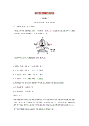 2018版高中地理 第三章 區(qū)域產(chǎn)業(yè)活動過關檢測（二）湘教版必修2.doc