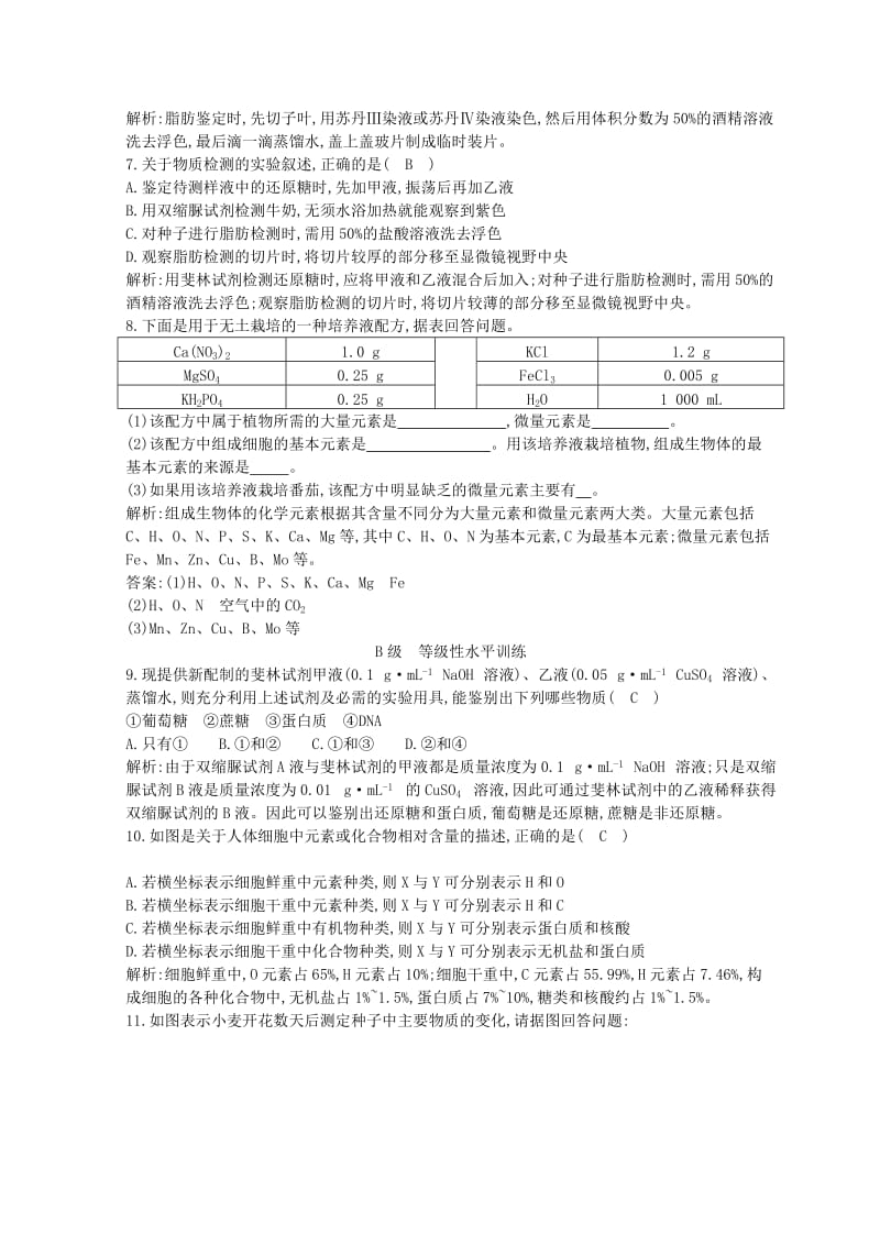 2018-2019学年高中生物 第2章 组成细胞的分子 第1节 细胞中的元素和化合物试题 新人教版必修1.doc_第2页