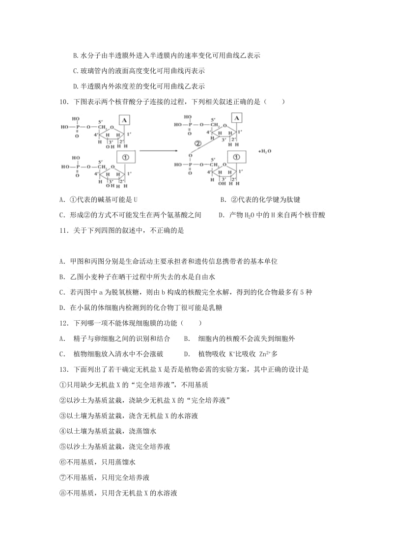 2018-2019学年高一生物下学期开学考试试题 (IV).doc_第3页