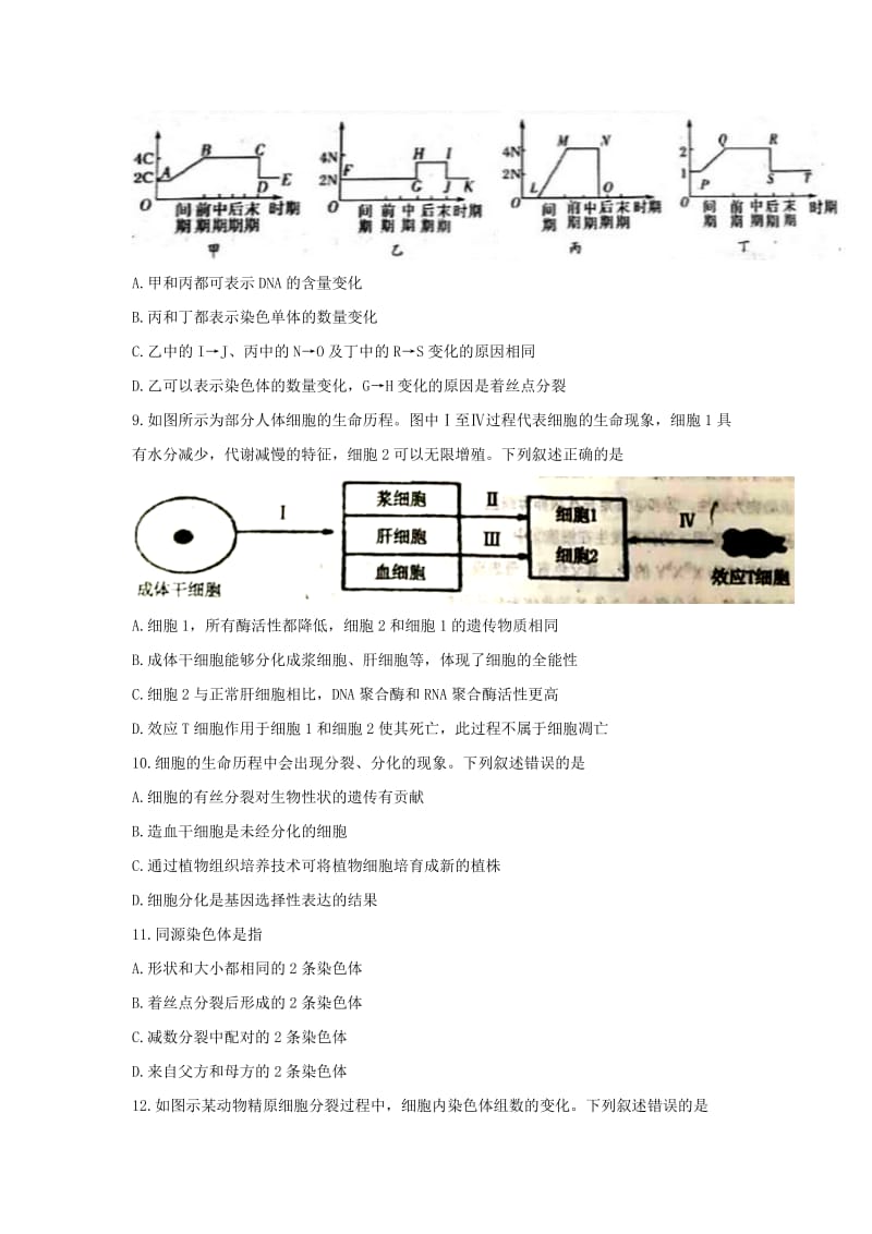 2019届高三生物上学期期中(第三阶段)试题.doc_第3页