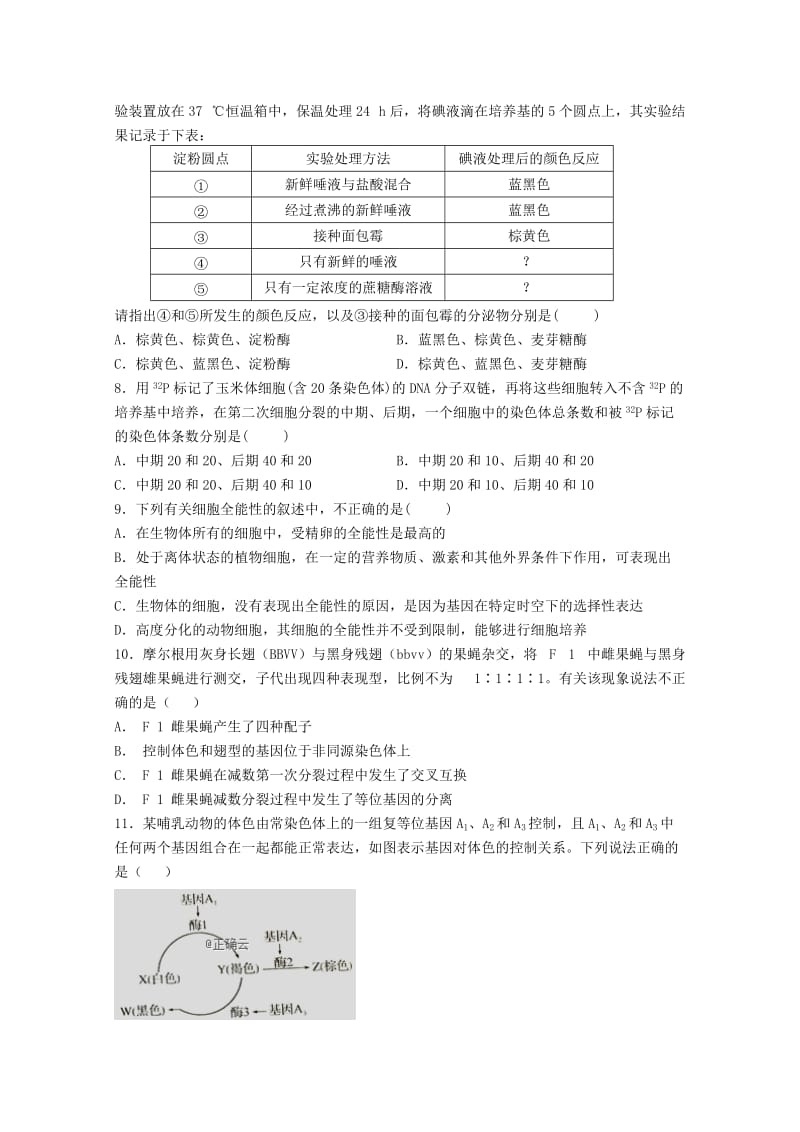 2018-2019学年高二生物上学期期中试题 (IV).doc_第2页