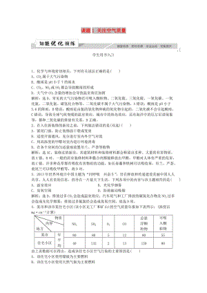 2018-2019學(xué)年高中化學(xué) 主題1 呵護(hù)生存環(huán)境 課題1 關(guān)注空氣質(zhì)量作業(yè)3 魯科版必修1.doc