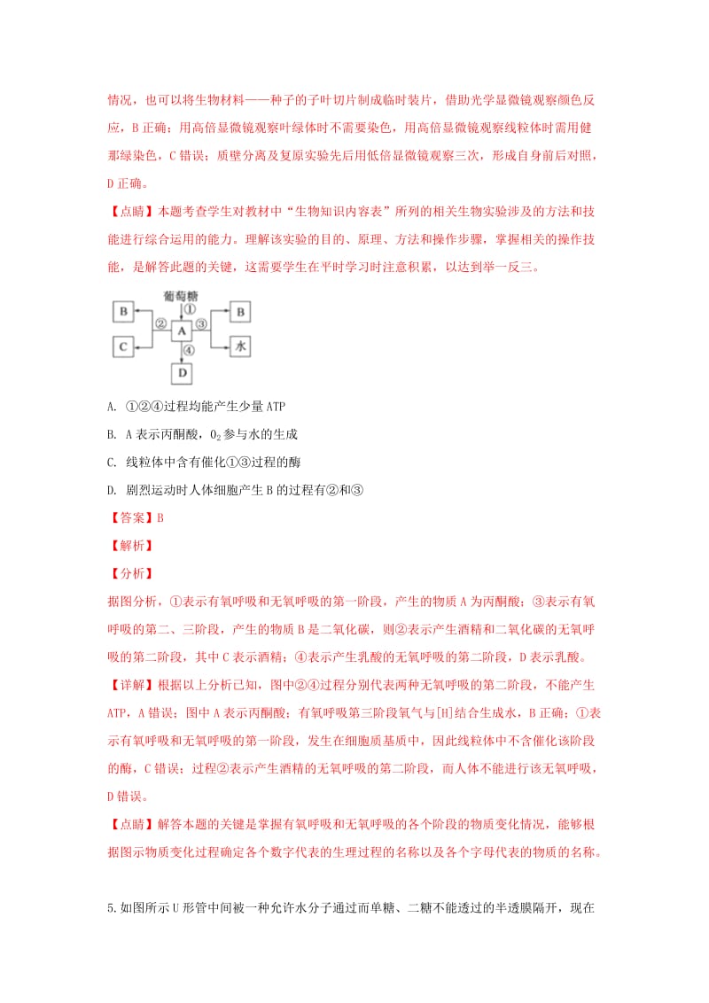 2019-2020学年高一生物上学期期末考试试题(含解析) (II).doc_第3页