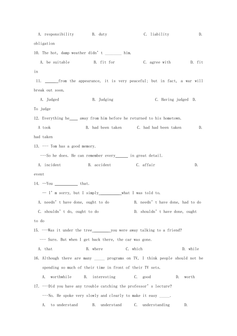 2018-2019学年高二英语下学期开学考试试题 (II).doc_第2页