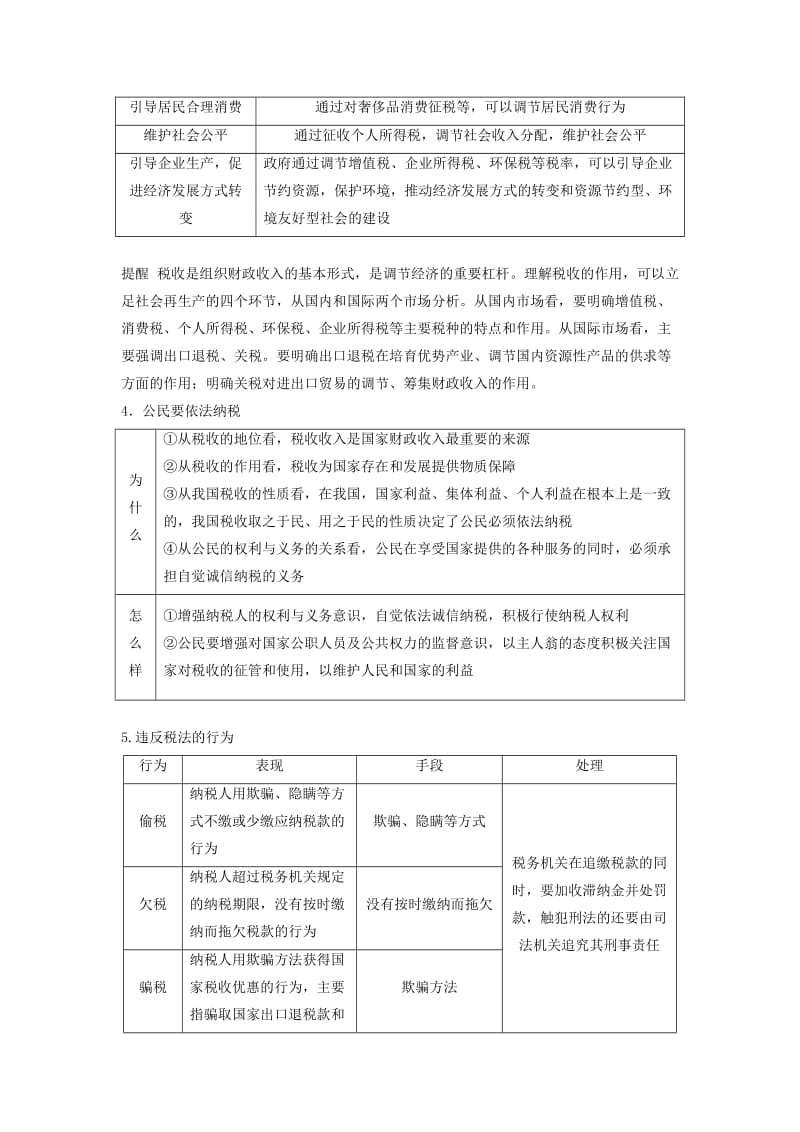 2018-2019学年高中政治 专题8.2 征税和纳税（讲）（基础版）新人教版必修1.doc_第2页