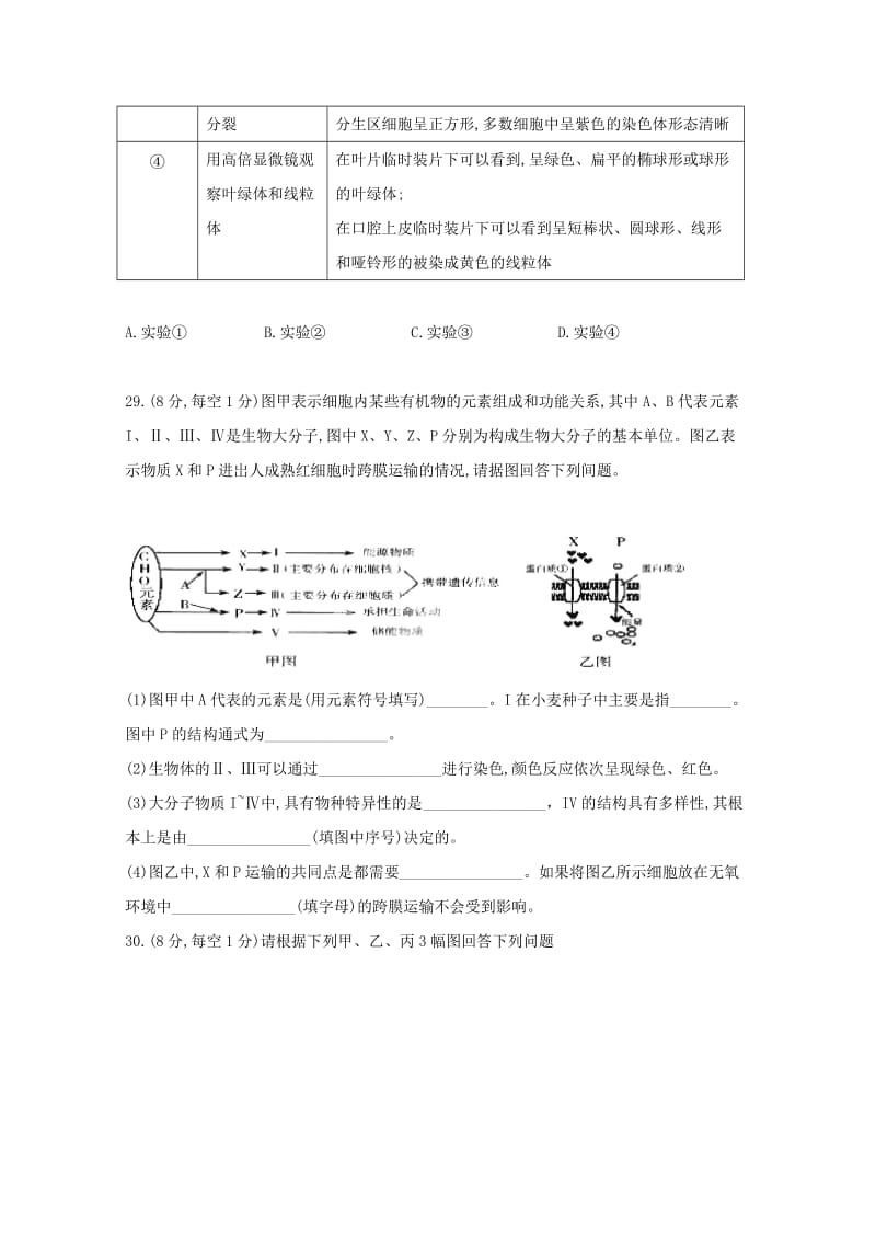 2019届高三生物8月月考试题(无答案).doc_第3页