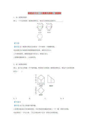 2019屆高考數(shù)學(xué) 專題十三 三視圖與體積、表面積精準(zhǔn)培優(yōu)專練 理.doc