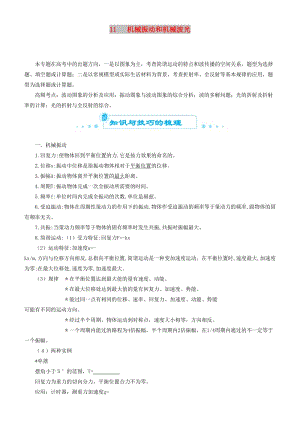 2019屆高考物理二輪復(fù)習(xí) 專題11 機(jī)械振動(dòng)和機(jī)械波 光學(xué)案.docx