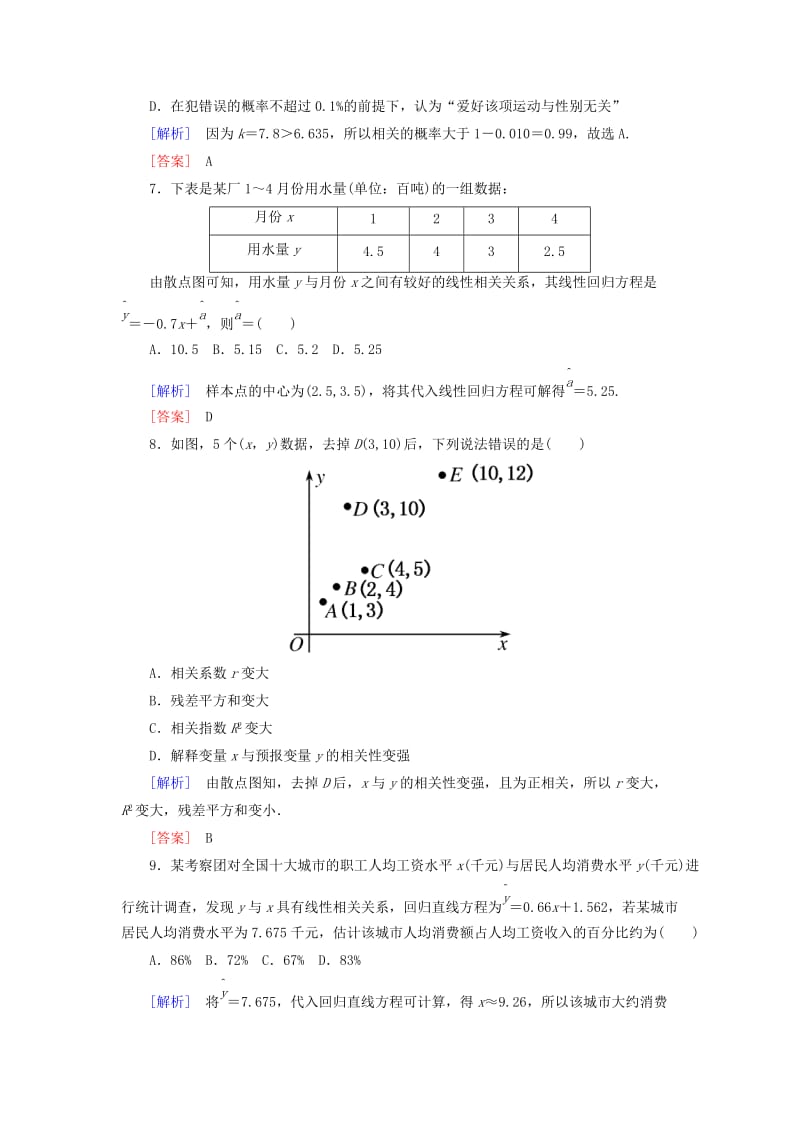 2018-2019年高中数学 第三章 统计案例质量检测 新人教A版选修2-3.doc_第3页