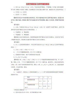 2019屆高三化學(xué)二輪復(fù)習(xí) 熱點(diǎn)題型專練 專題7.2 化學(xué)平衡狀態(tài) 化學(xué)平衡的移動（含解析）.doc