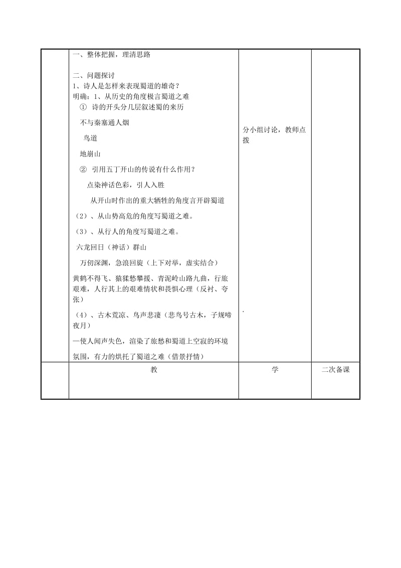 2019版高中语文 第三专题 蜀道难教案2 苏教版必修4.doc_第2页