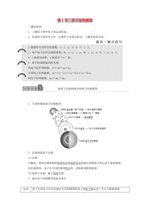 2017-2018學年高中化學 第1章 原子結構 第1節(jié) 原子結構模型教學案 魯科版選修3.doc