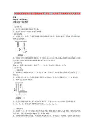 2019版高考物理必考實驗精細精講 實驗二 探究彈力和彈簧伸長的關(guān)系學(xué)案.doc