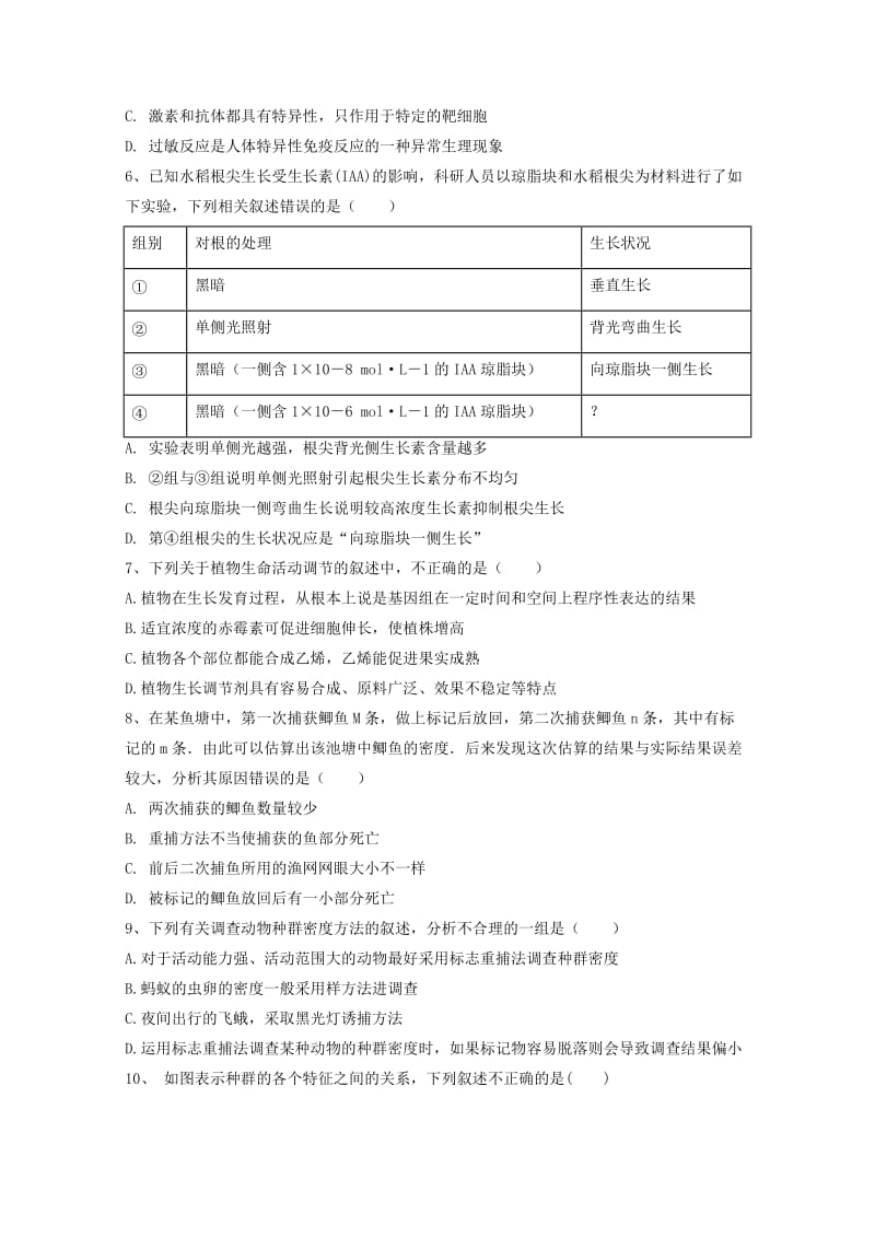 2019-2020学年高二生物上学期12月月考试题 (IV).doc_第2页