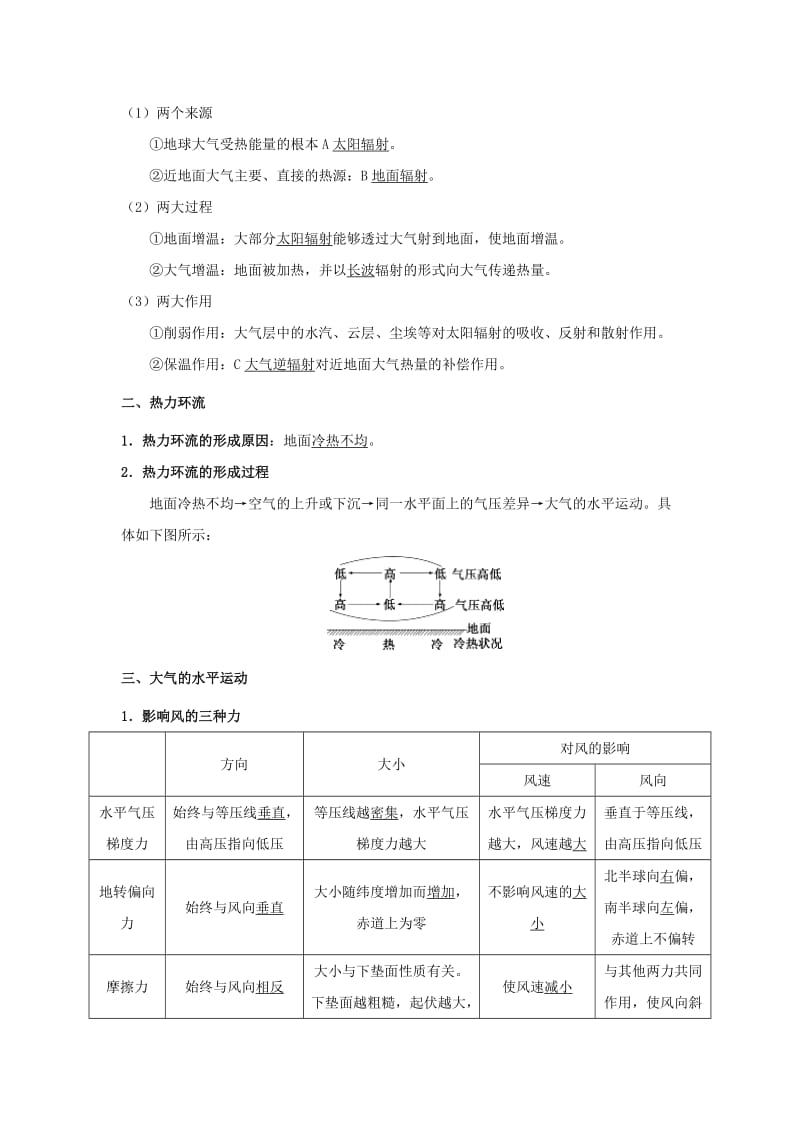 2018-2019学年高中地理 每日一题 冷热不均引起的大气运动（含解析）新人教版必修1.doc_第2页