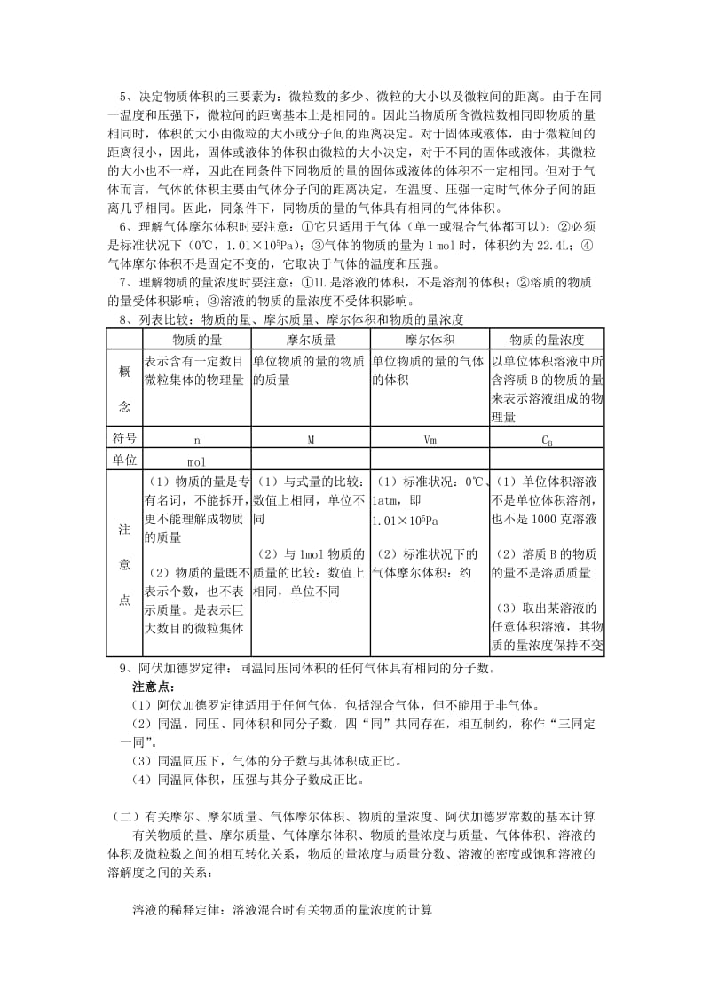 2018年高考化学第一轮复习 专题 化学计量在实验中的应用学案 苏教版.doc_第2页