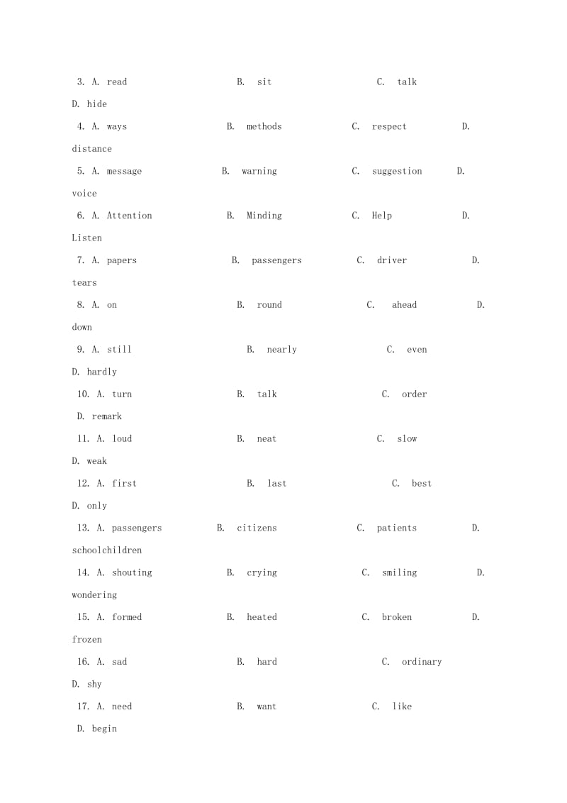 2019-2020学年高二英语寒假学考复习题7.doc_第3页