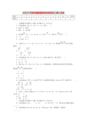 2017-2018學(xué)年高中數(shù)學(xué) 第二章 平面向量 2.4.2 平面向量數(shù)量積的坐標(biāo)表示、模、夾角練習(xí) 新人教A版必修4.doc