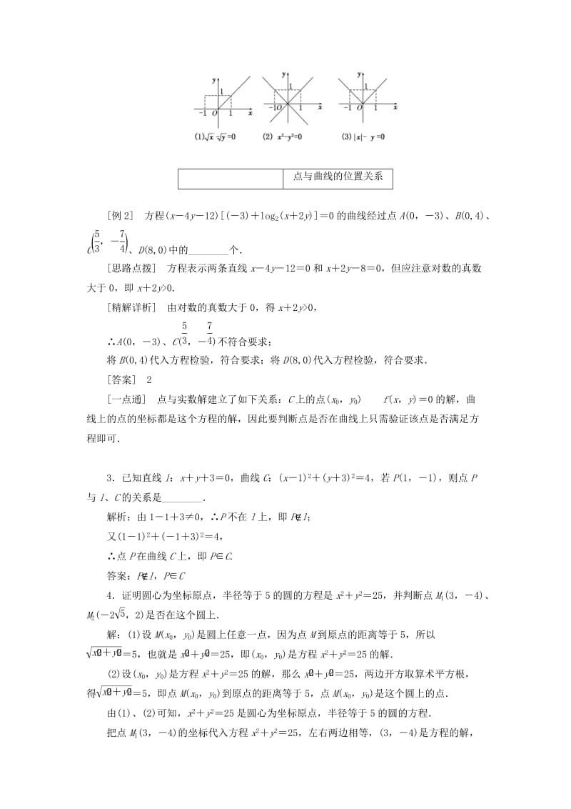 2018-2019学年高中数学 第1部分 第2章 圆锥曲线与方程 2.6 曲线与方程 2.6.1 曲线与方程讲义（含解析）苏教版选修2-1.doc_第3页