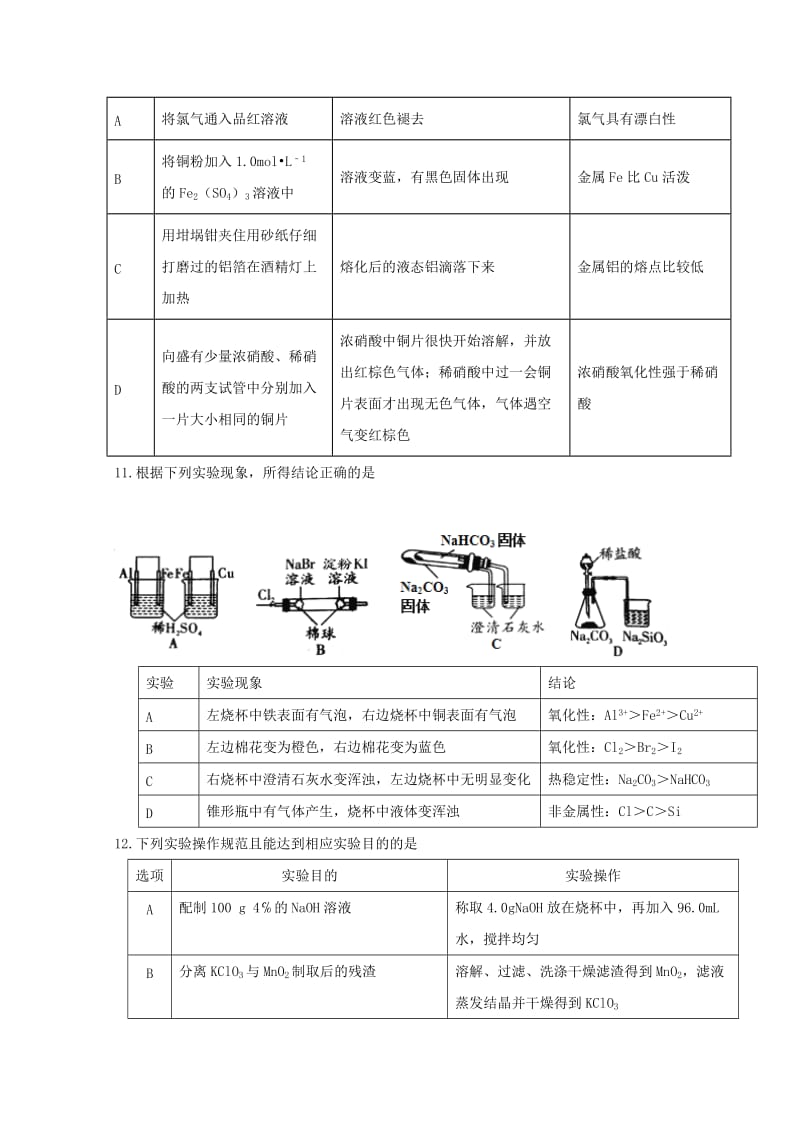 2019届高三化学下学期第一次质检试题.doc_第2页