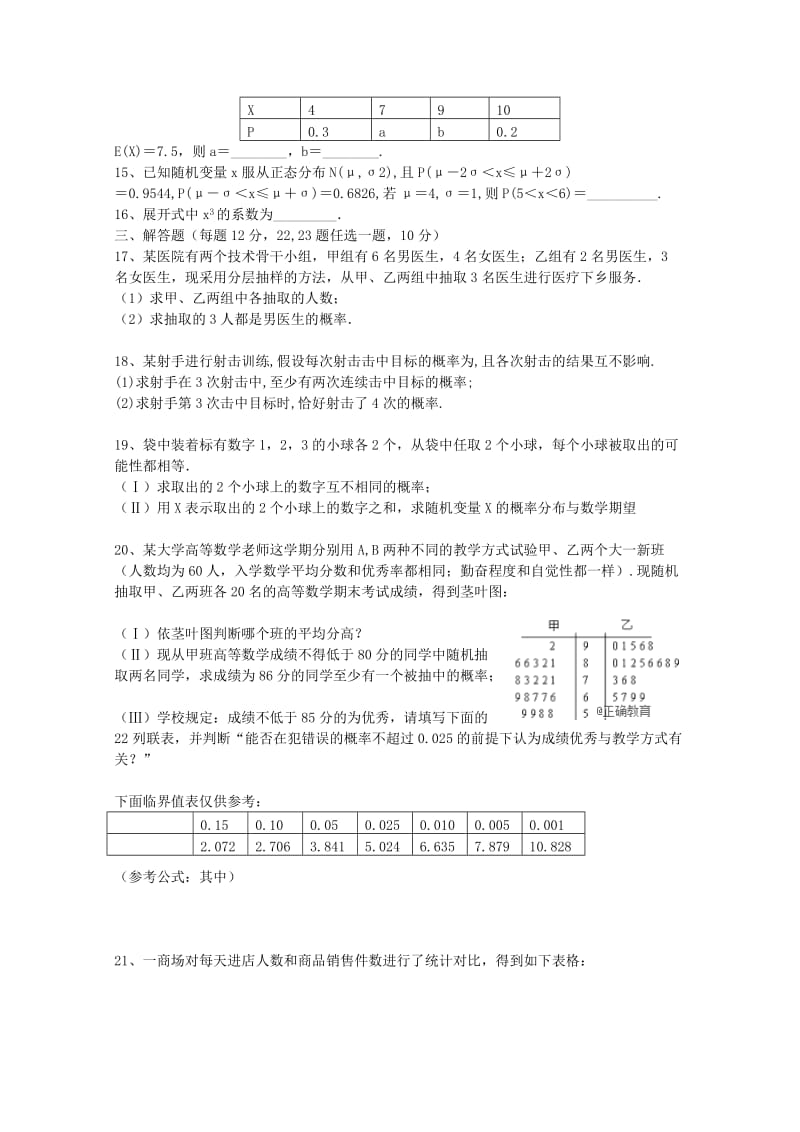 2019-2020学年高二数学下学期期末考试试题理 (II).doc_第2页