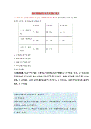 2018-2019學(xué)年高中歷史 每日一題 儒家思想的影響及其現(xiàn)實(shí)意義（含解析）新人教版必修3.doc