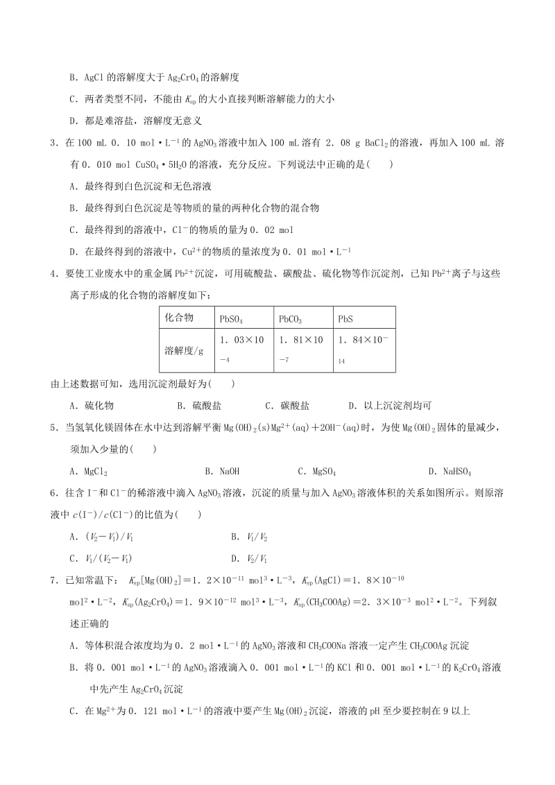 2018-2019年高中化学 第03章 水溶液中的离子平衡 专题3.4 沉淀溶解平衡及应用导学案 新人教版选修4.doc_第3页