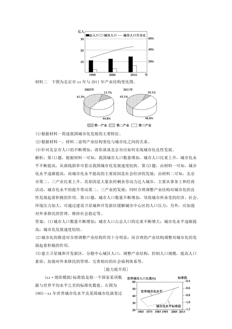 2019版高考地理一轮复习第2部分人文地理第8章城市与城市化第二讲城市化练习新人教版.doc_第3页