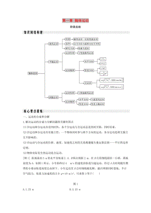 2018-2019學(xué)年高考物理 主題一 曲線運動與萬有引力定律 第一章 拋體運動階段總結(jié)學(xué)案 教科版.doc