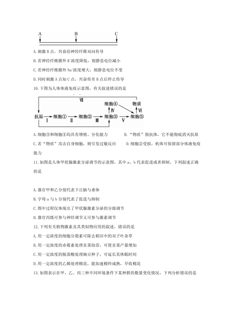 2019-2020学年高二生物下学期期末考试试题 (II).doc_第3页