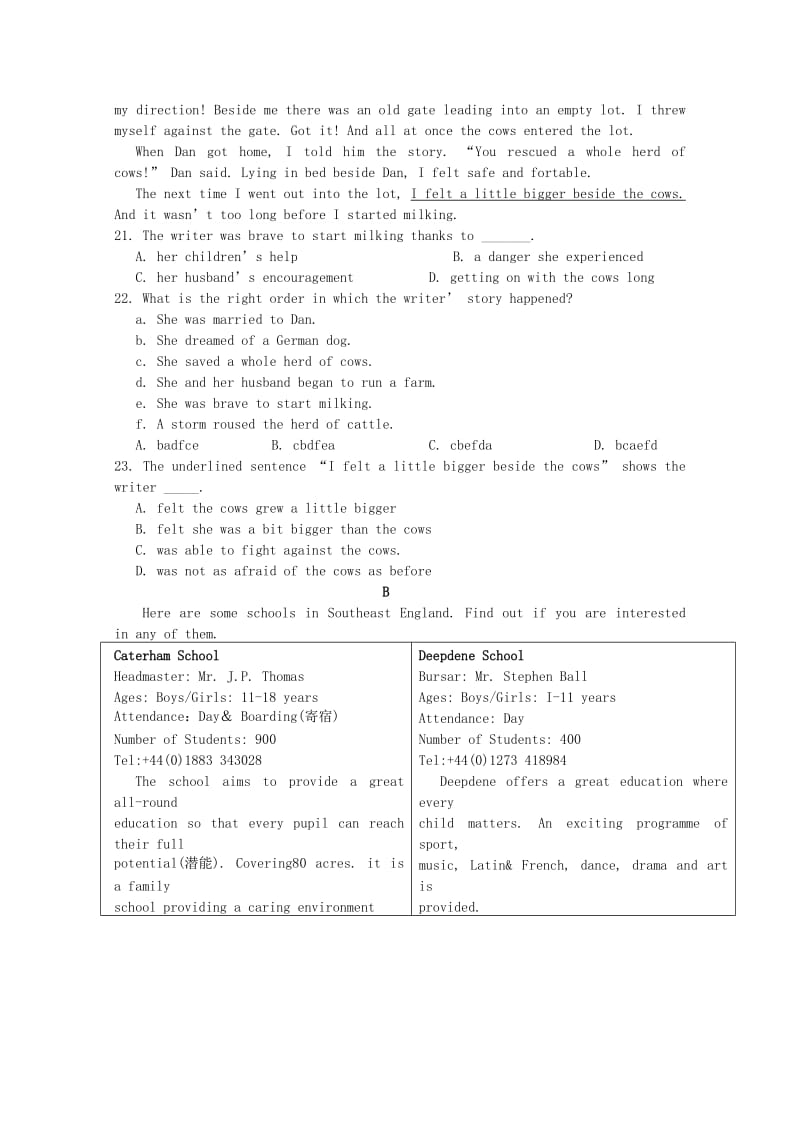 2019-2020学年高一英语上学期期末模拟试题 (IV).doc_第3页