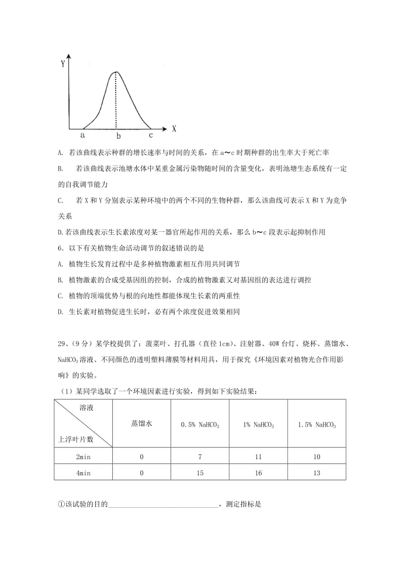 2019届高三生物下学期考前仿真模拟考试试题.doc_第2页