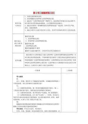 2018-2019學(xué)年高中生物 第四章 光合作用和細(xì)胞呼吸 第3節(jié) 細(xì)胞呼吸 第2課時教案 蘇教版必修1.doc