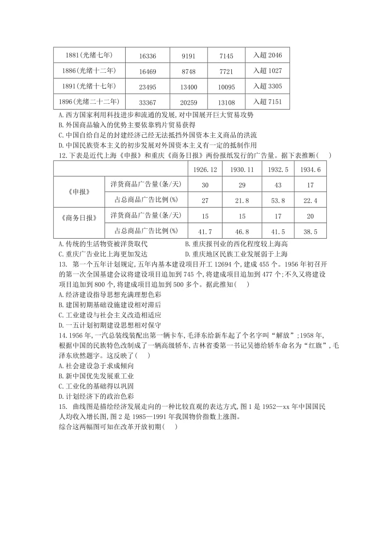 2019届高三历史下学期开学考试试题 (I).doc_第3页
