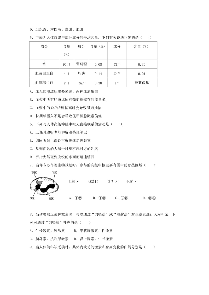 2019-2020学年高二生物10月阶段检测试题.doc_第2页