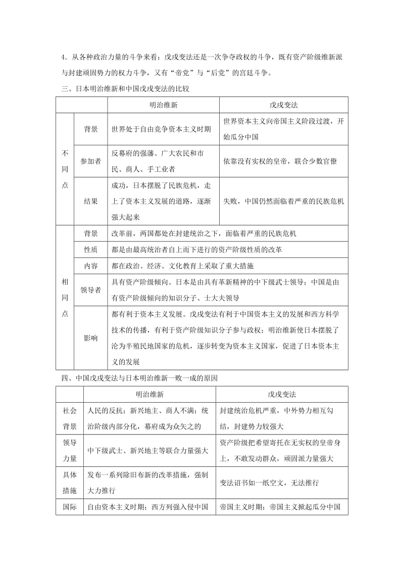 2018-2019学年高中历史 专题九 戊戌变法专题总结（九）学案 人民版选修1 .doc_第2页