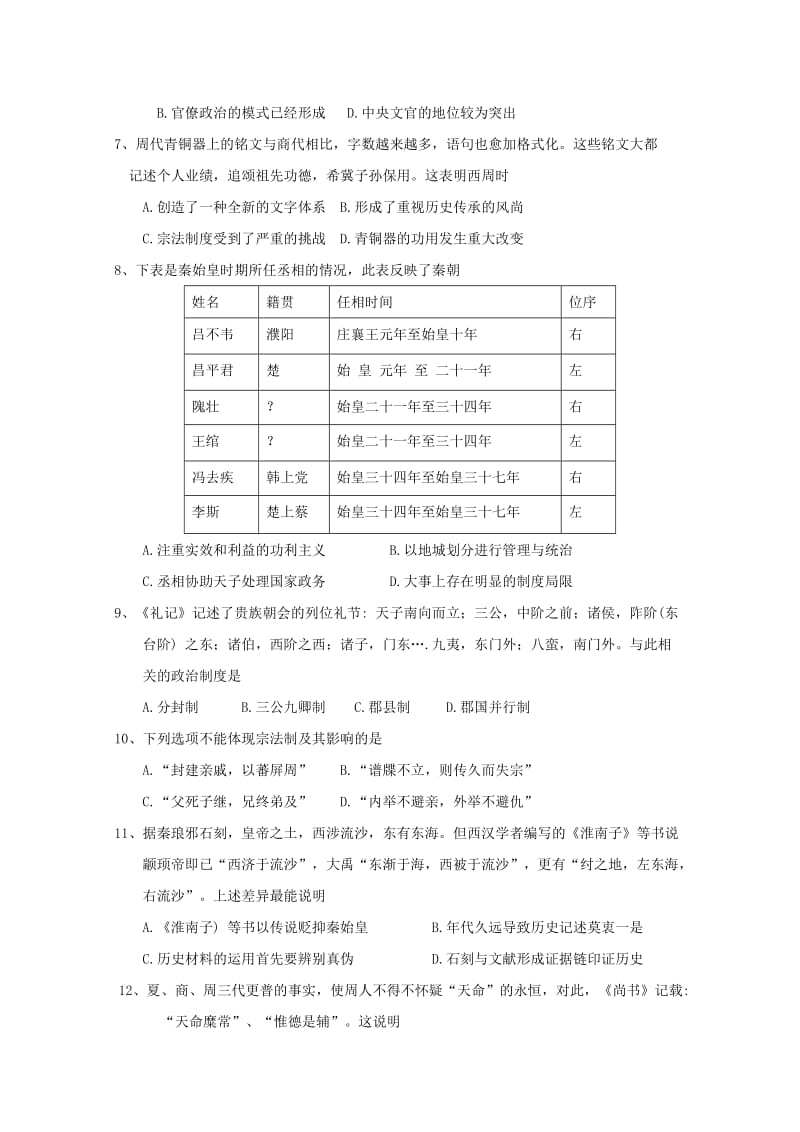 2019-2020学年高二历史4月月考试题 (II).doc_第2页