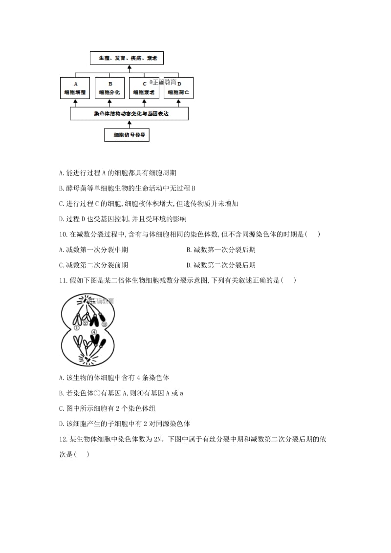 2019届高三生物上学期第一次月考试题B.doc_第3页