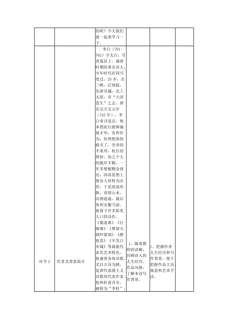 2019-2020学年高二语文上学期第八周 蜀道难教学设计 新人教版必修3.doc_第2页