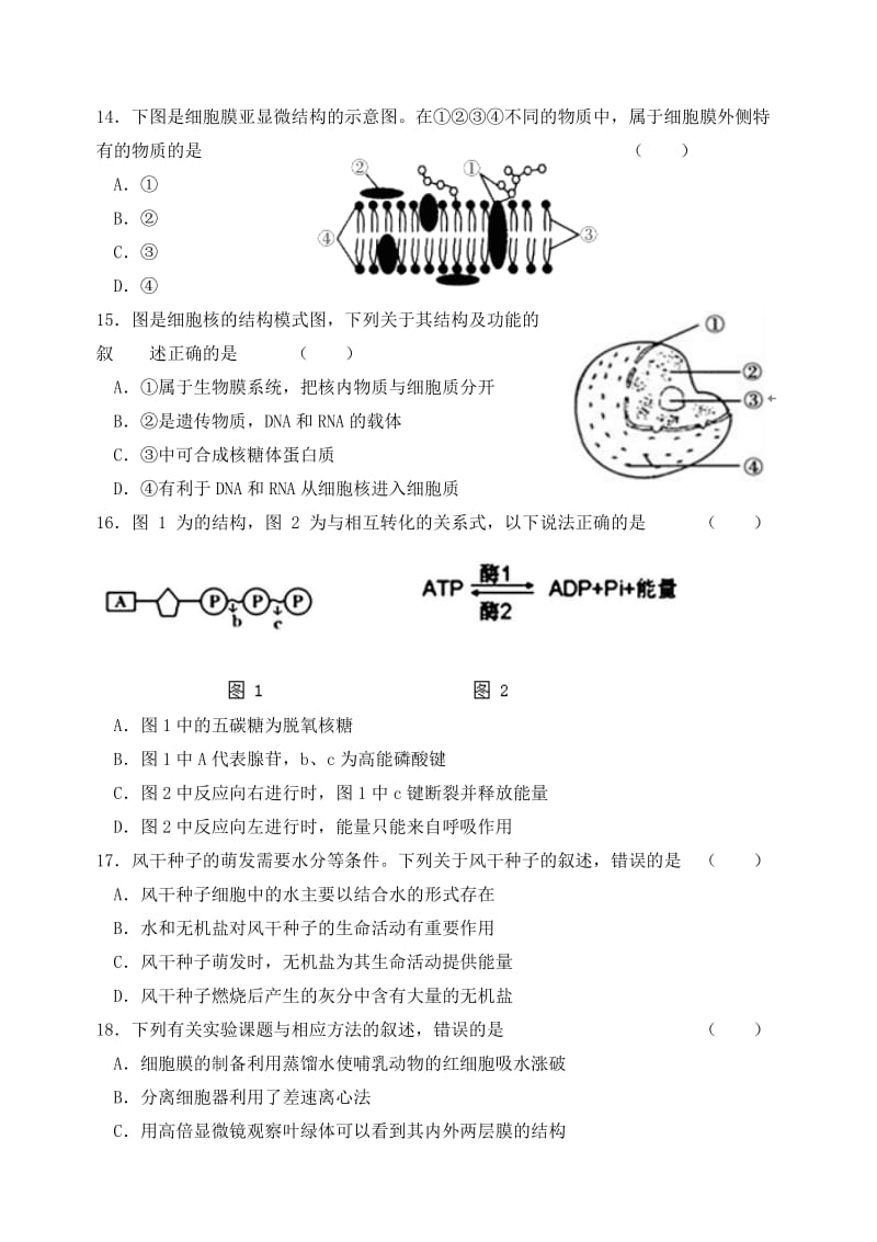 2018-2019学年高二生物下学期第二学段考试试题 文.doc_第3页