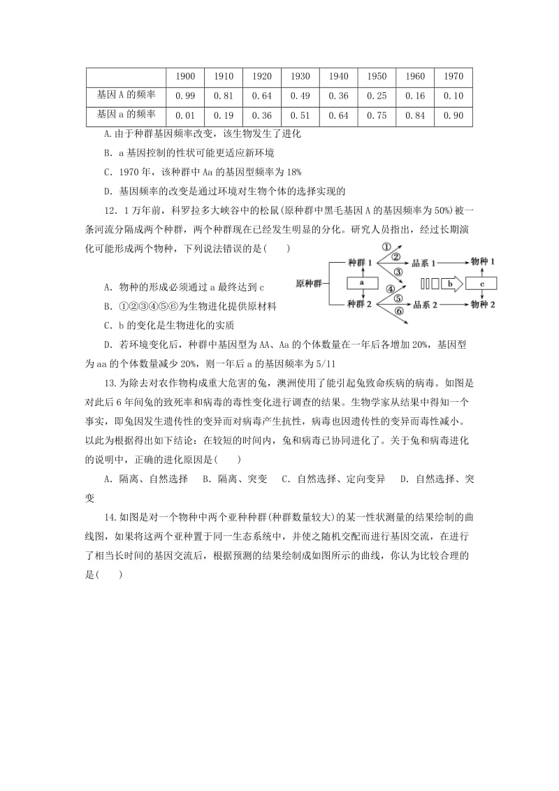 2019-2020学年高二生物下学期期中试题(无答案) (I).doc_第3页