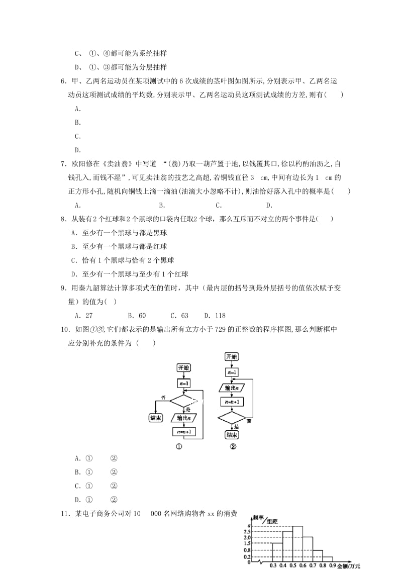 2019版高二数学10月月考试题理 (II).doc_第2页